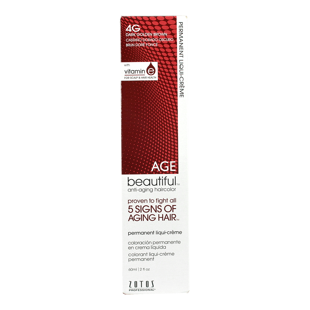 Tinte Permanente Anti-Edad en crema de 60ml Castaño Dorado Oscuro 4G Age