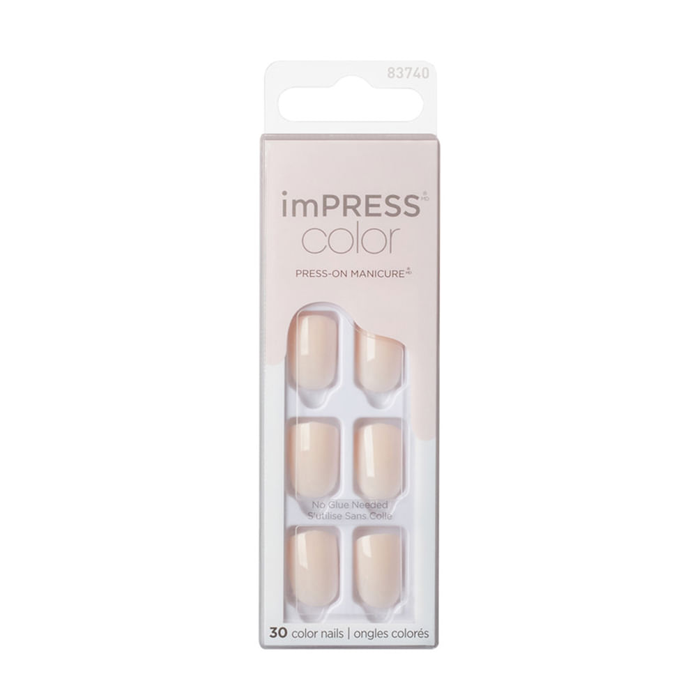 Kit uñas artificiales Impress color blanco 30un