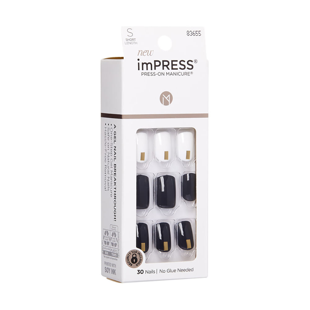 UÑAS IMPRESS KIM004 FRANCESA PUNTA