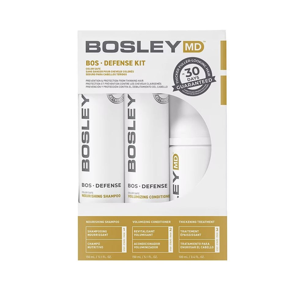 Kit Shampoo, Acondicionador y Tratamiento Bosley Defense Color
