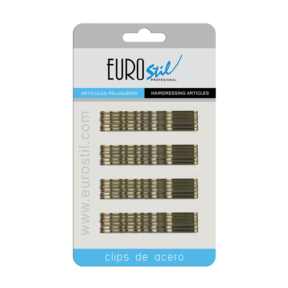 Pinche Euro 1611 Ondina Bronce Grande 24Un Set clip metálico Eurostil bronce 24un