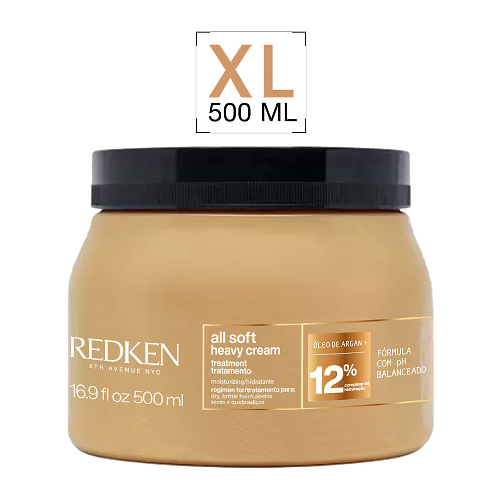 Máscara Hidratación Cabello Seco Heavy Cream All Soft Redken 500ml