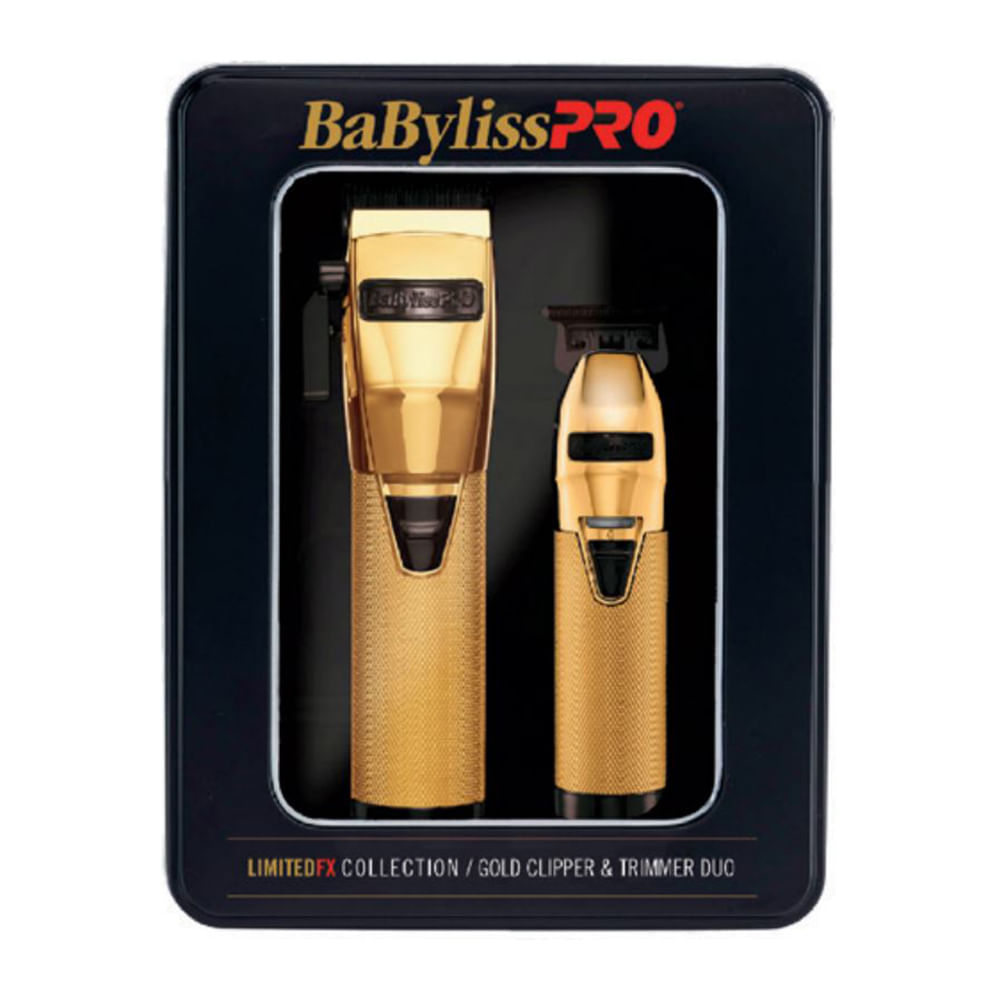 Kit Cortadora + Desvelladora Gold/Black BaBylissPRO BHOLPK2GBUZ