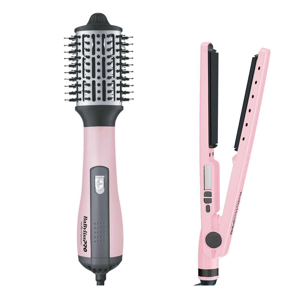 Kit Cepillo Secador Y Plancha 4091 Pink